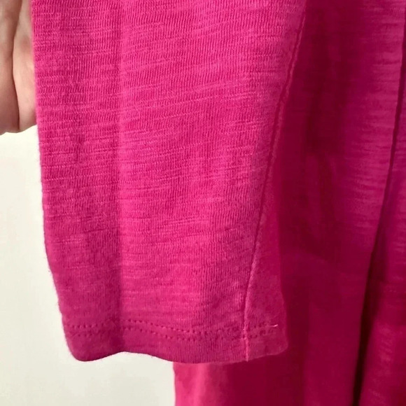Chico's The Ultimate Tee Cotton Slub Cardigan Berry Pink Long Sleeve Size S GUC - Picture 3 of 7